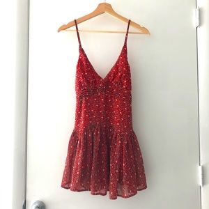 Hello Molly Red Floral Dress Romper